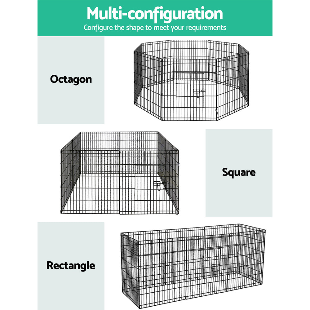 i.Pet Playpen Enclosure Fence 8 Panel 30'