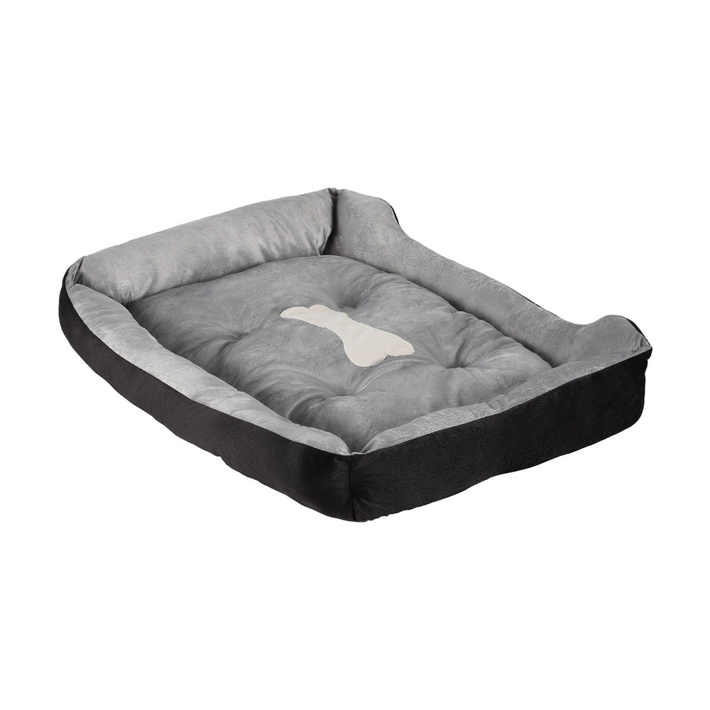 i.Pet Dog Calming Plush Bed Black
