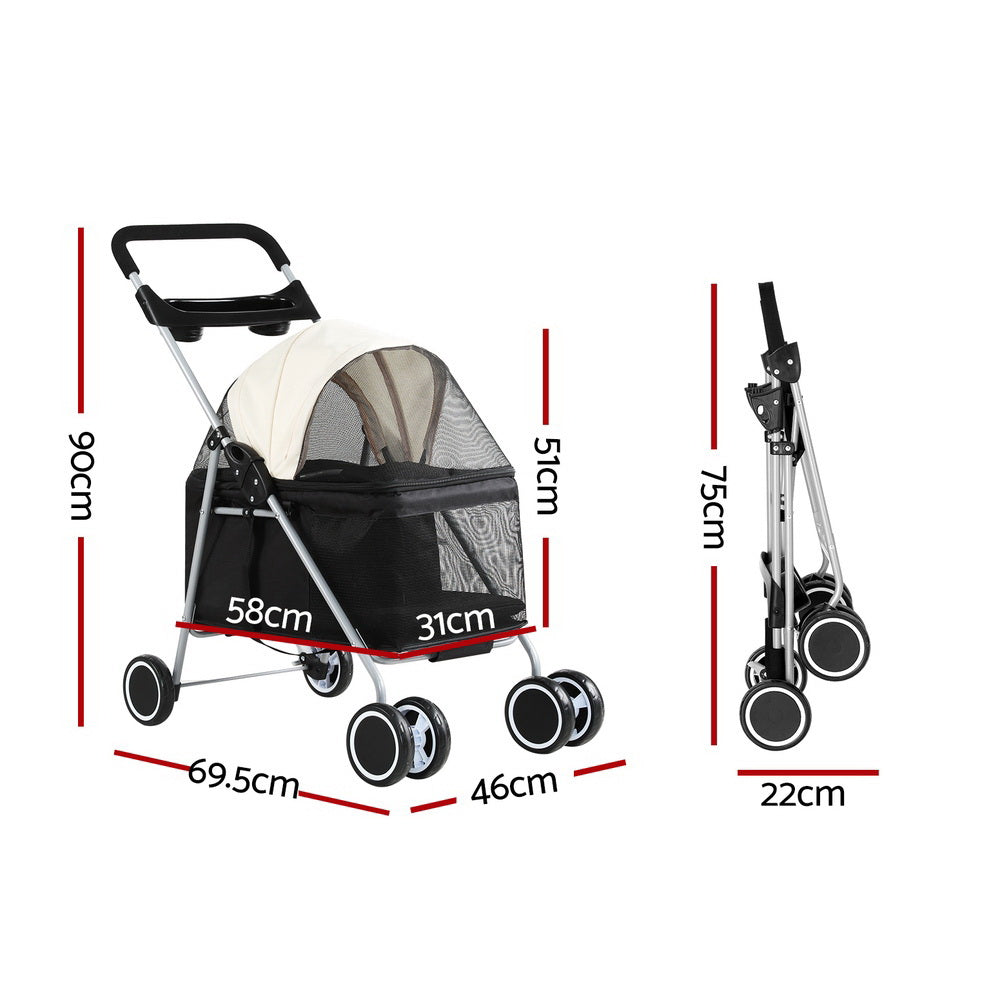 i.Pet 4 Wheels Pet Stroller Large