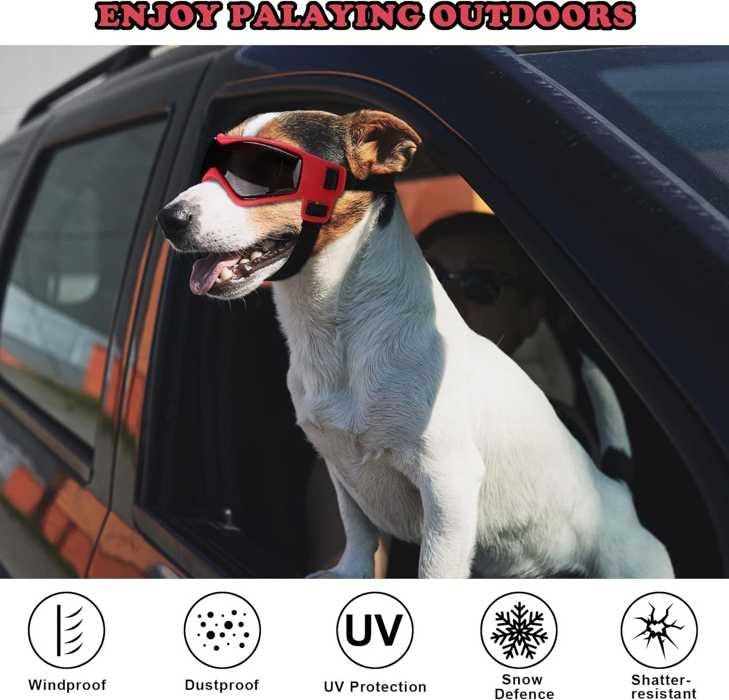 Dog UV Protection Goggles Red - Medium/Small