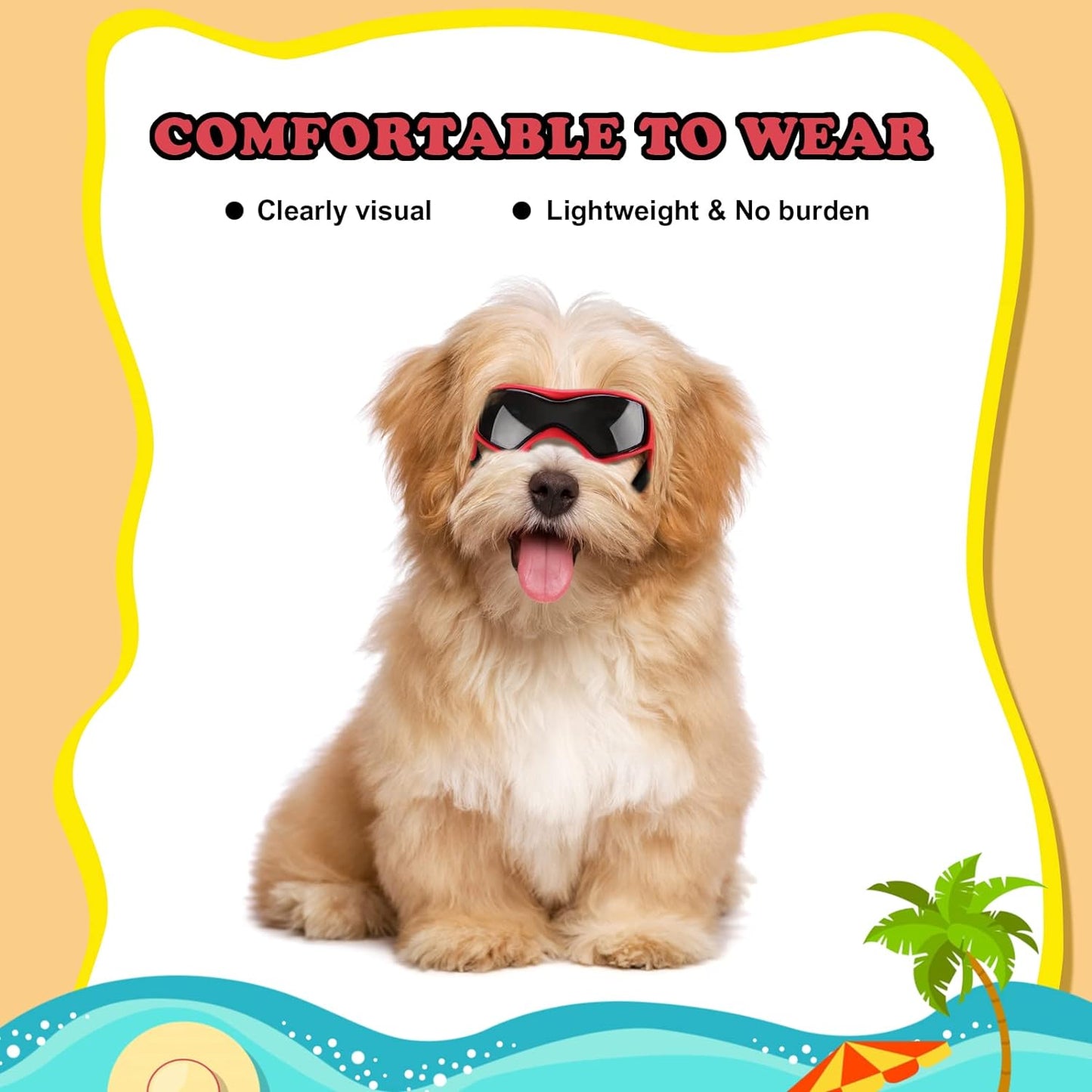 Dog UV Protection Goggles Red - Medium/Small