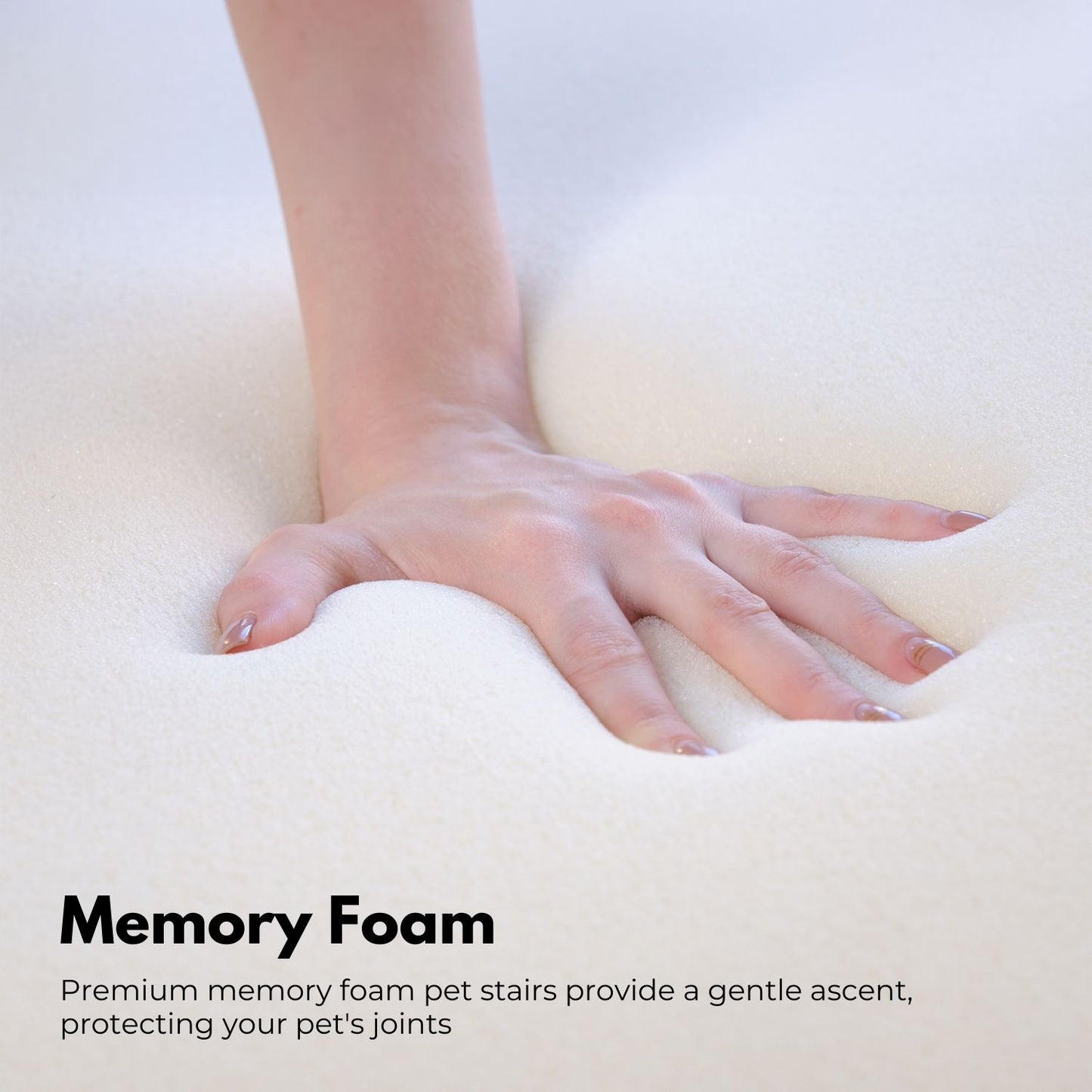 FLOOFI Pet Stairs Memory Foam 3-Step Grey