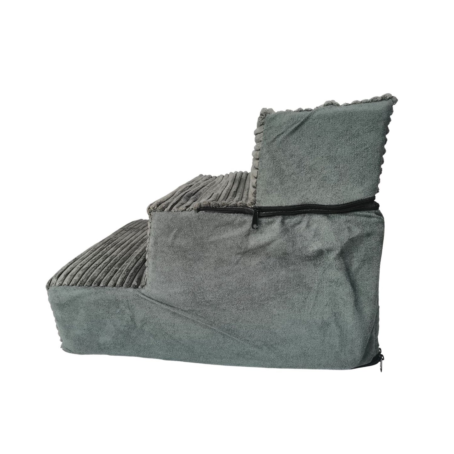 FLOOFI Pet Stairs Memory Foam 3-Step Grey
