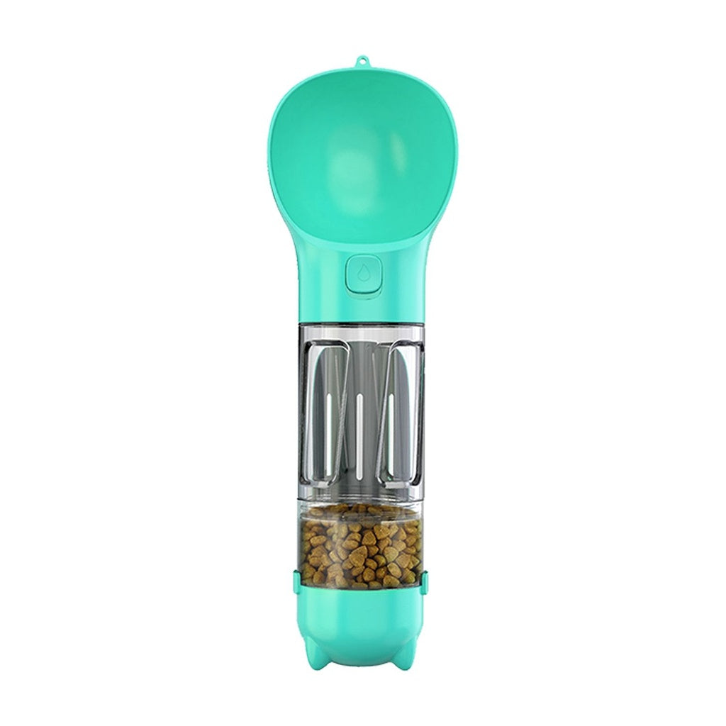 Floofi 4 in 1 Dog water bottle scooper & feeder - Blue