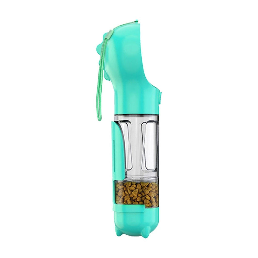 Floofi 4 in 1 Dog water bottle scooper & feeder - Blue