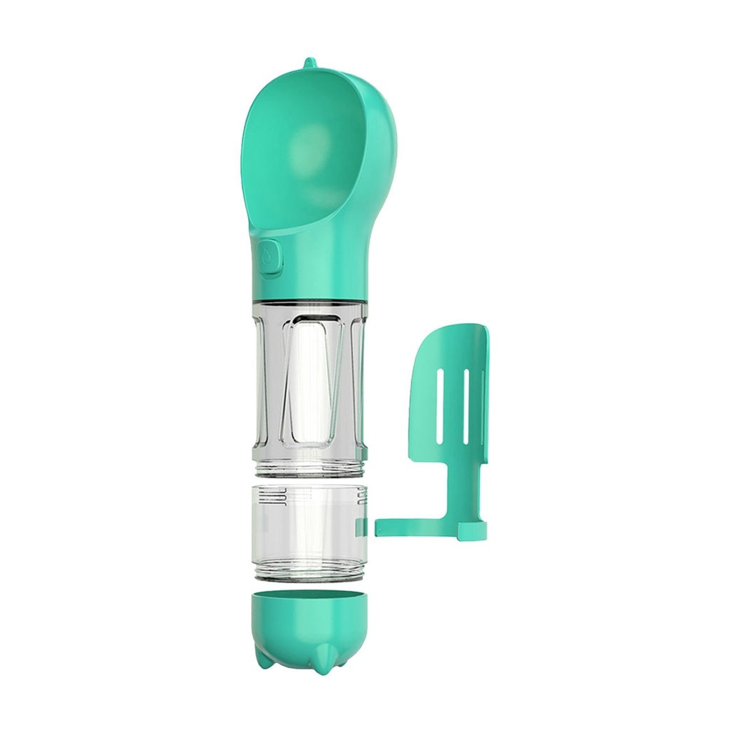 Floofi 4 in 1 Dog water bottle scooper & feeder - Blue