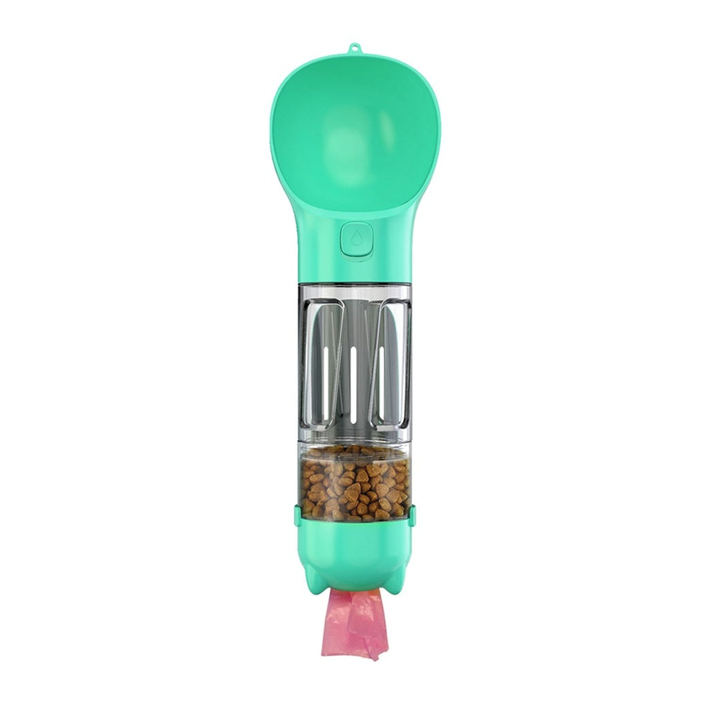 Floofi 4 in 1 Dog water bottle scooper & feeder - Blue