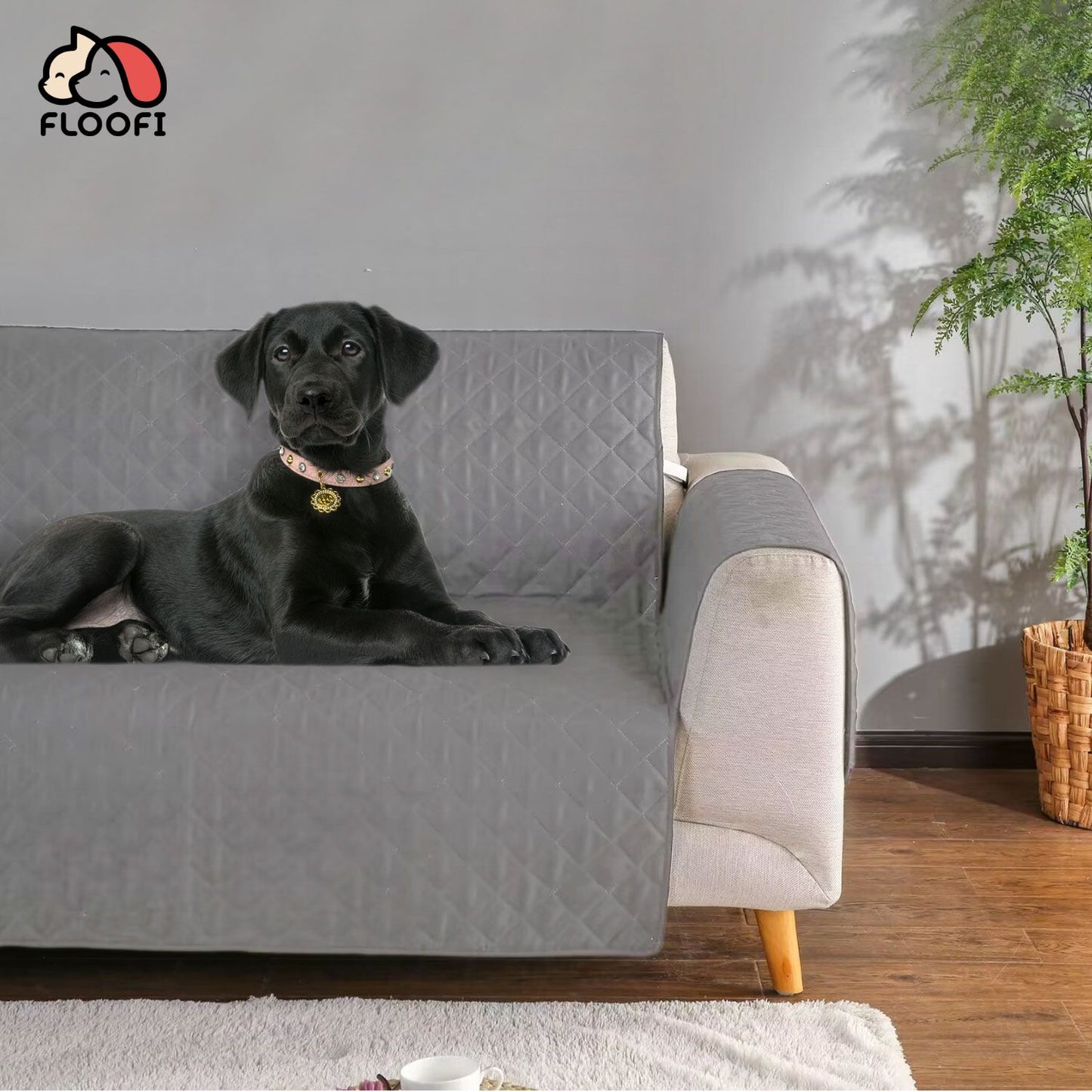 FLOOFI Pet Sofa Cover - Grey - 2 Seat