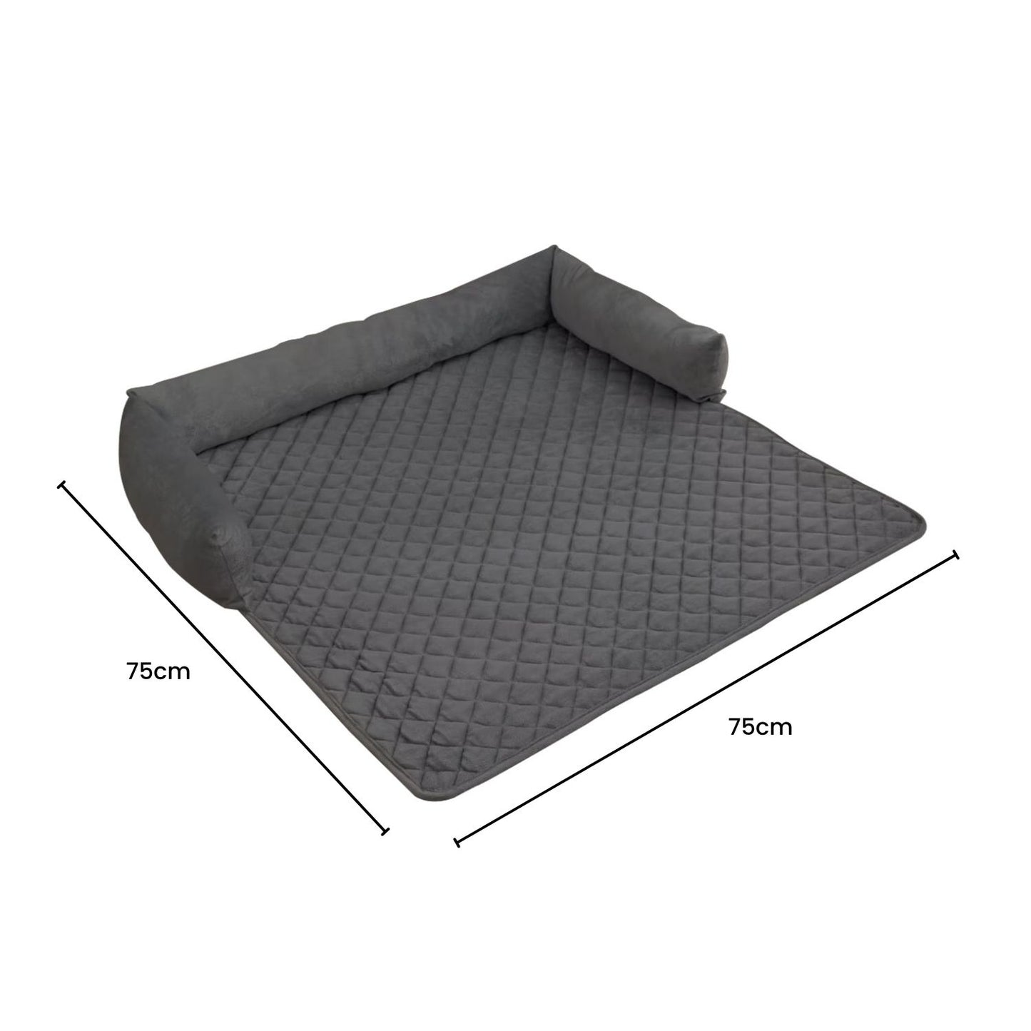 FLOOFI Pet Sofa Cover with Bolster - Grey - M