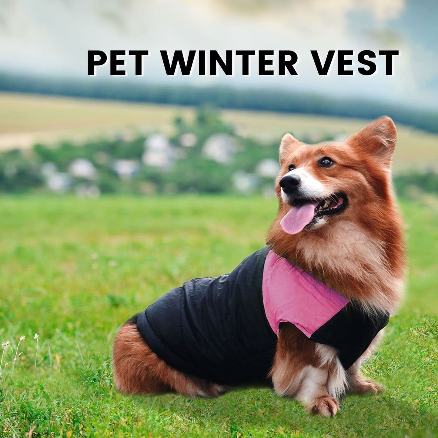 Floofi Dog Winter Vest Blue - S