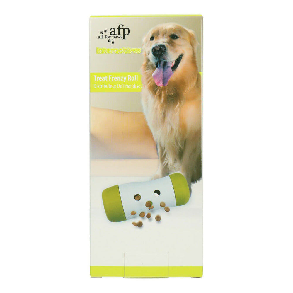 All For Paws Dog Treat Frenzy Roll - Interactive Dispenser Feeder Toy