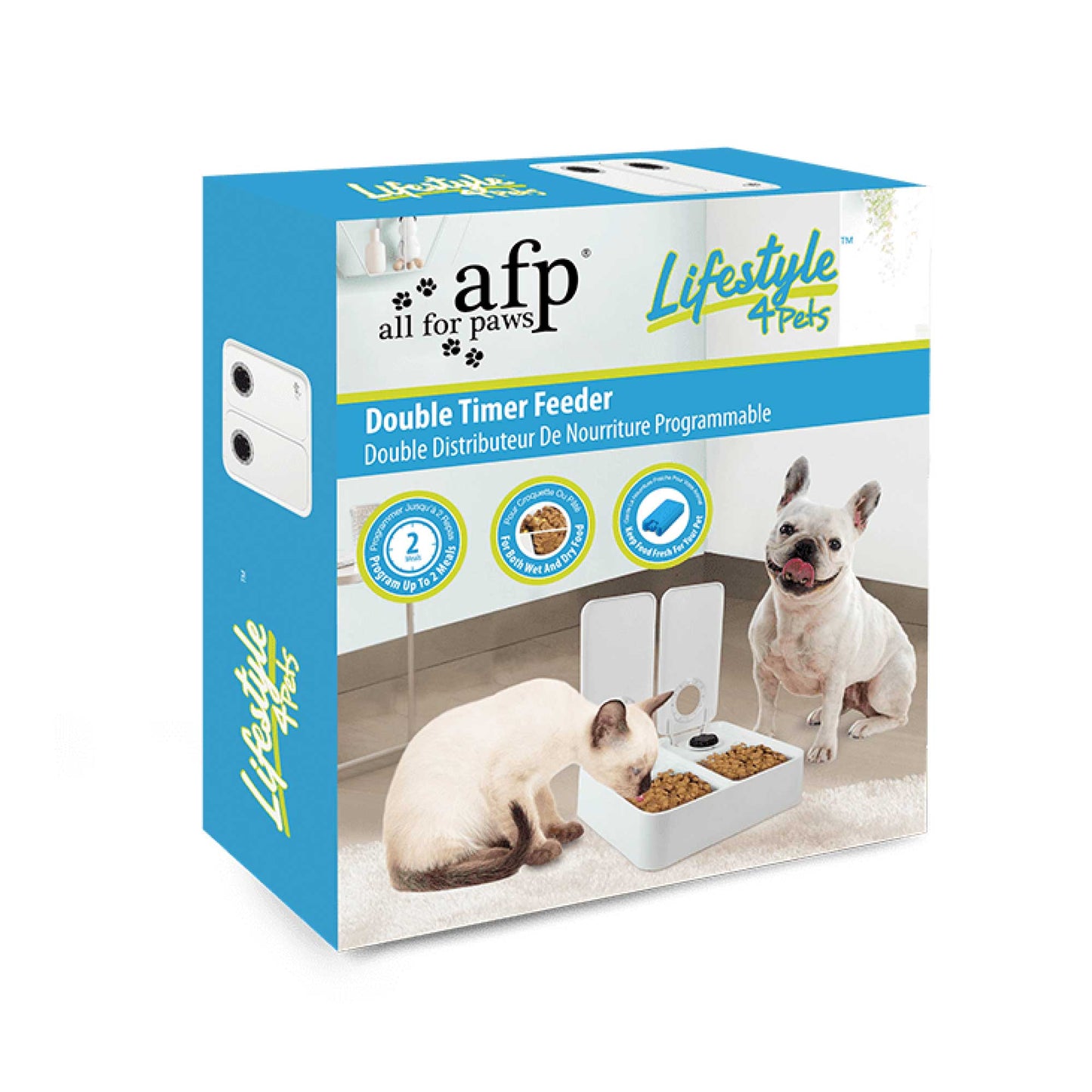 All For Paws 2x300ml Pet Timed Auto Feeder