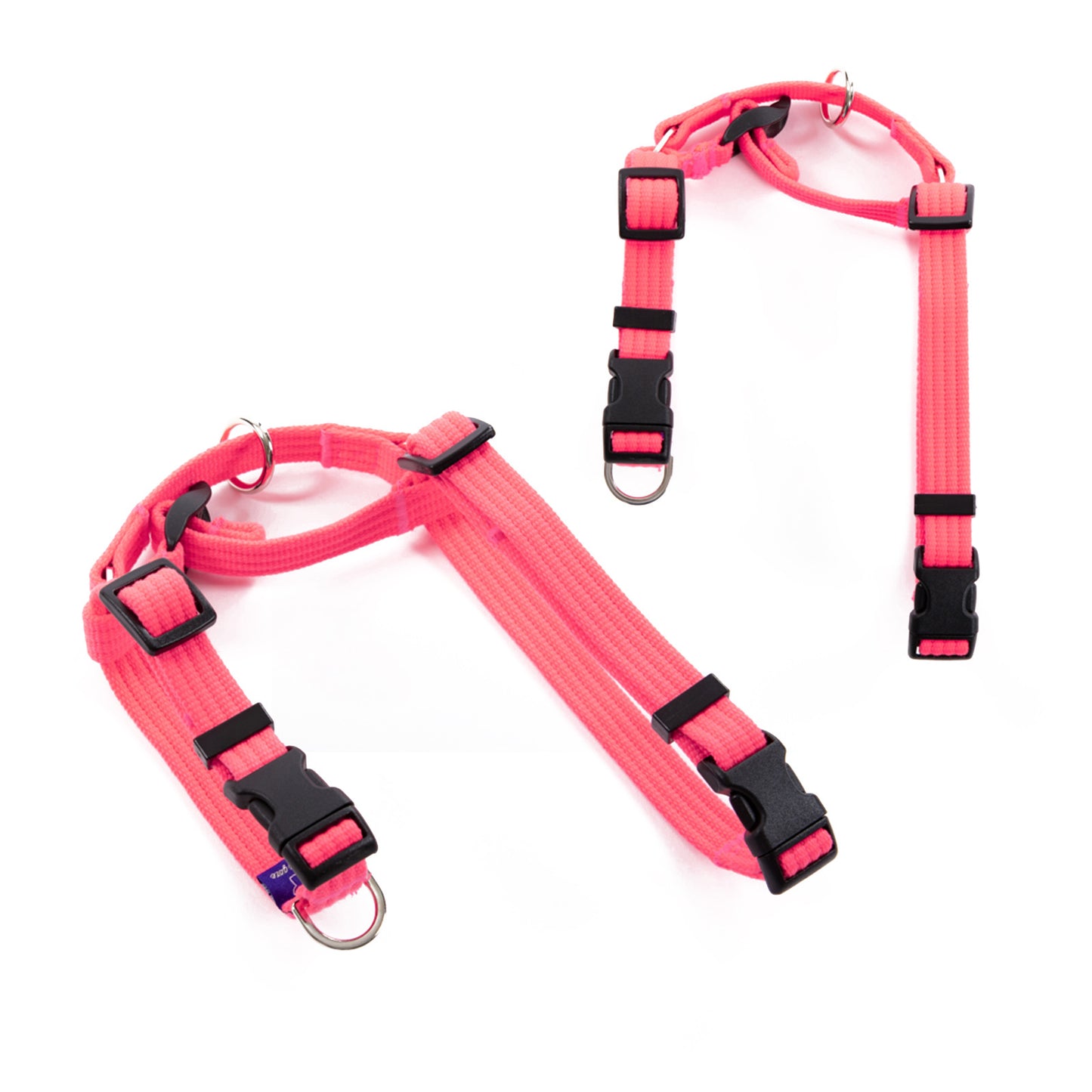Banhamsisun Dog Double-Lined Straps No Pull Harness and Lead Set NEON CAROL-PINK - Large