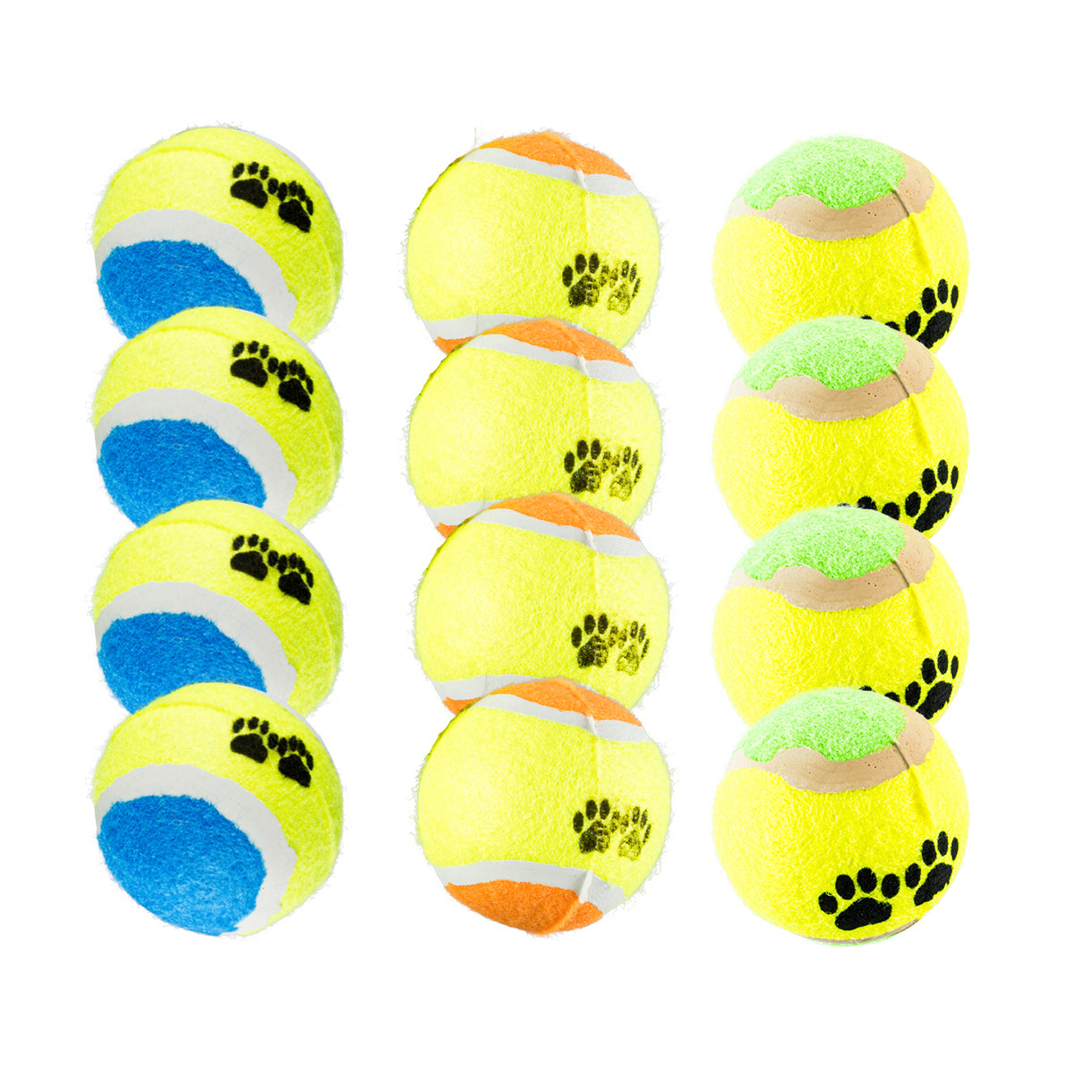 Pet Basic Tennis Fetch Balls Paw Print Non Abrasive Felt 6.5cm - 36PC