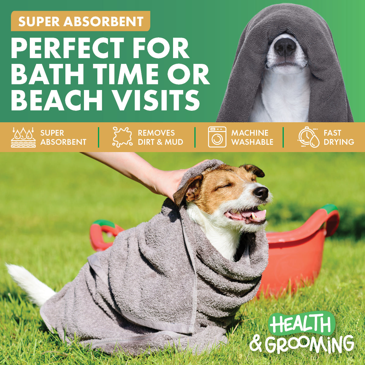 Pet Basic Microfibre Pet Towels Super Absorbent 60 x 90cm - 12PC