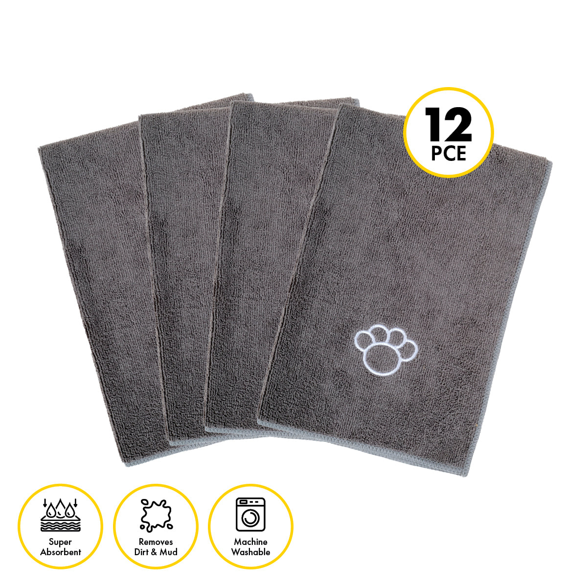 Pet Basic Microfibre Pet Towels Super Absorbent 60 x 90cm - 12PC