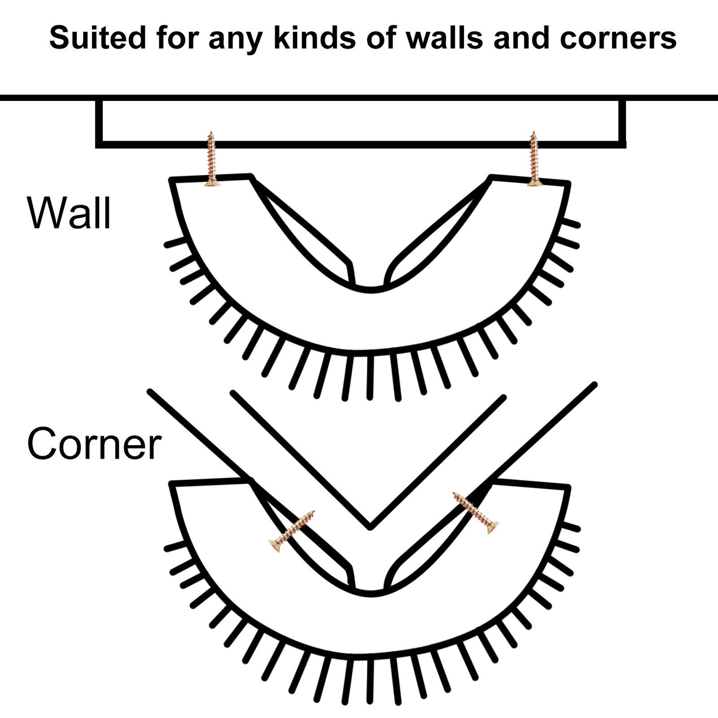 Cat Wall Corner Scratcher Comb - Black