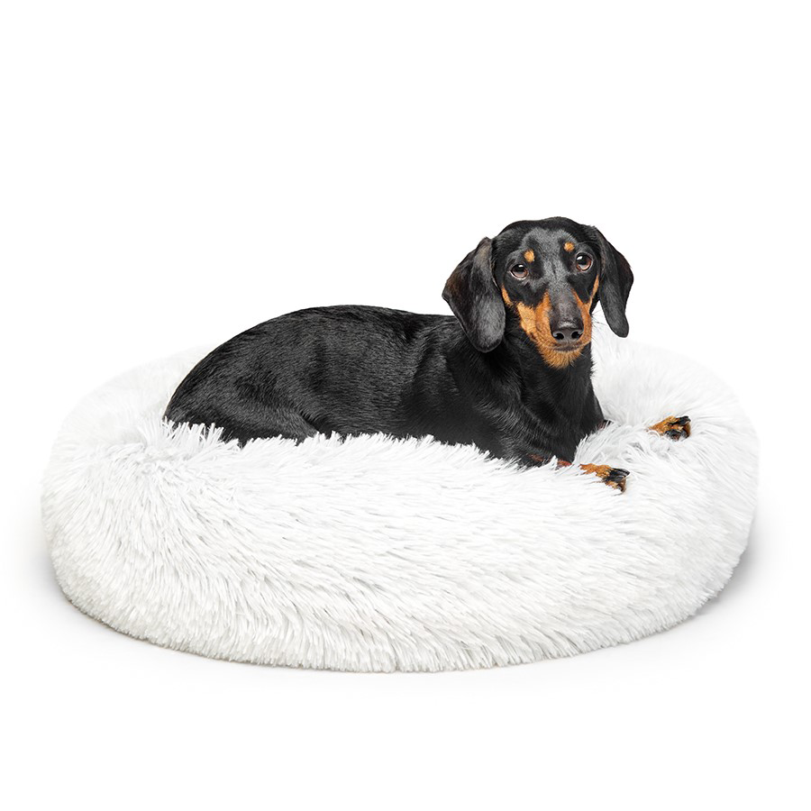 Fur King "Aussie" Calming Dog Bed White - S 60CM