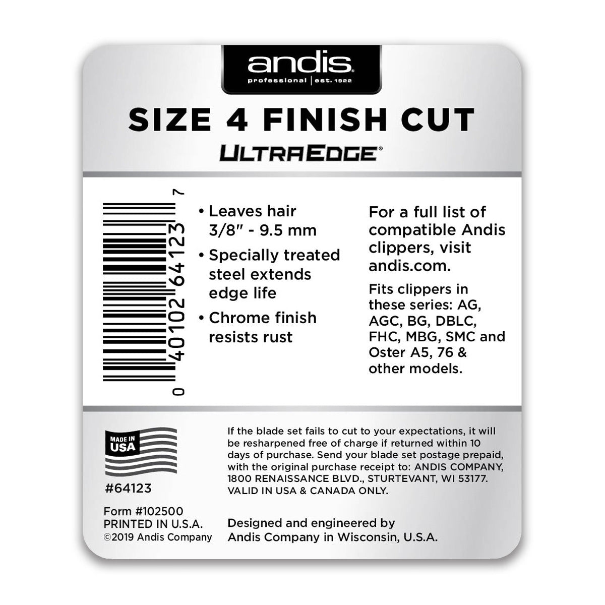 Andis Blade UltraEdge – Size 4FC