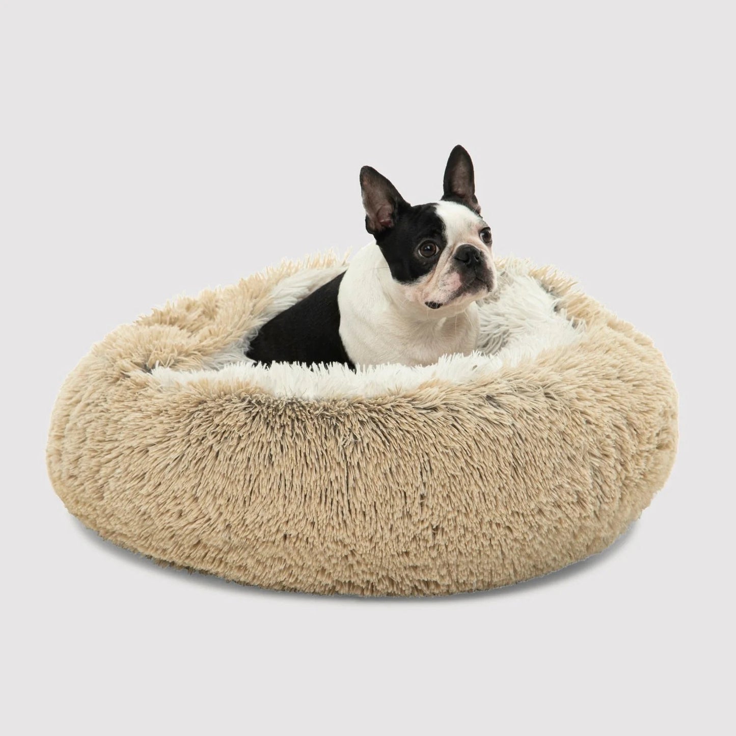 Charlie’s Faux Fur Snookie Hooded Pet Bed – Cream