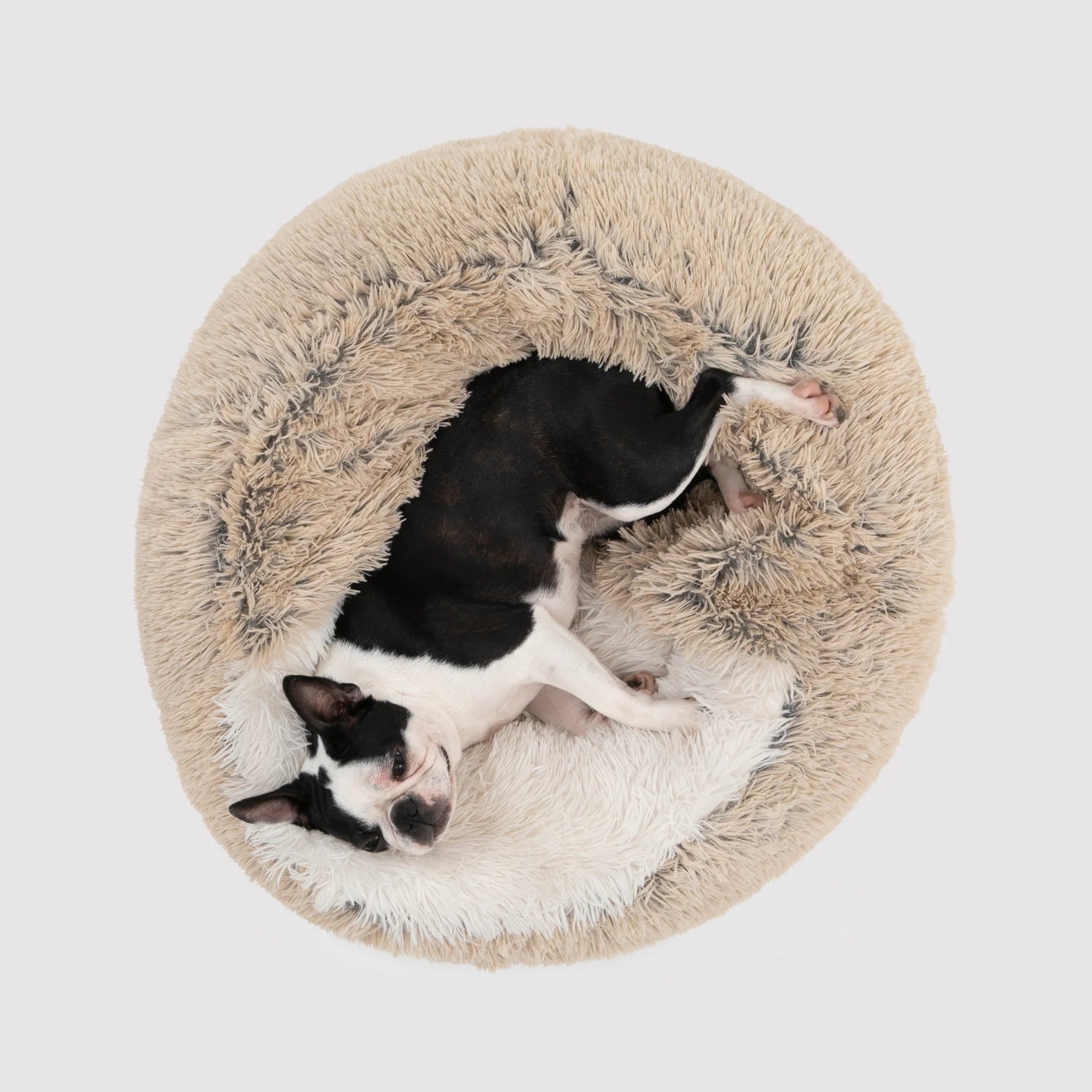 Charlie’s Faux Fur Snookie Hooded Pet Bed – Cream