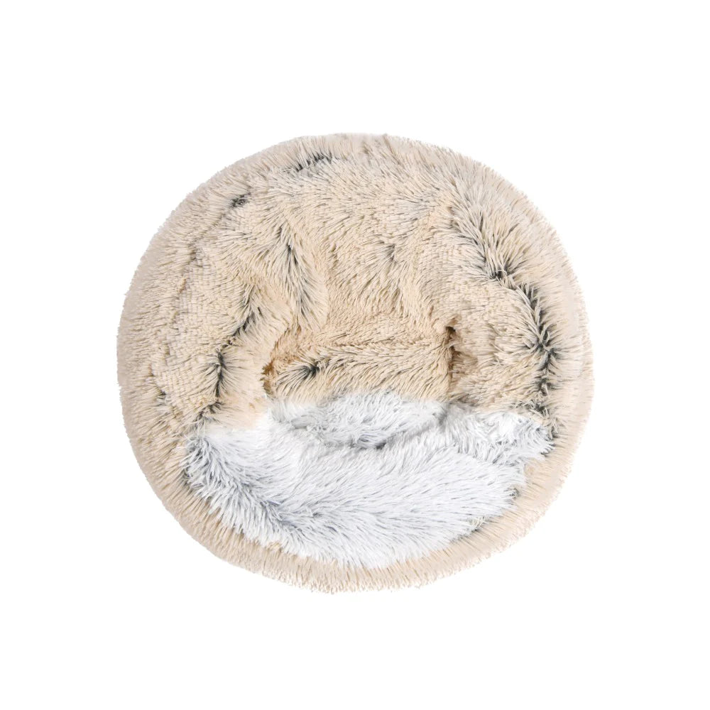 Charlie’s Faux Fur Snookie Hooded Pet Bed – Cream