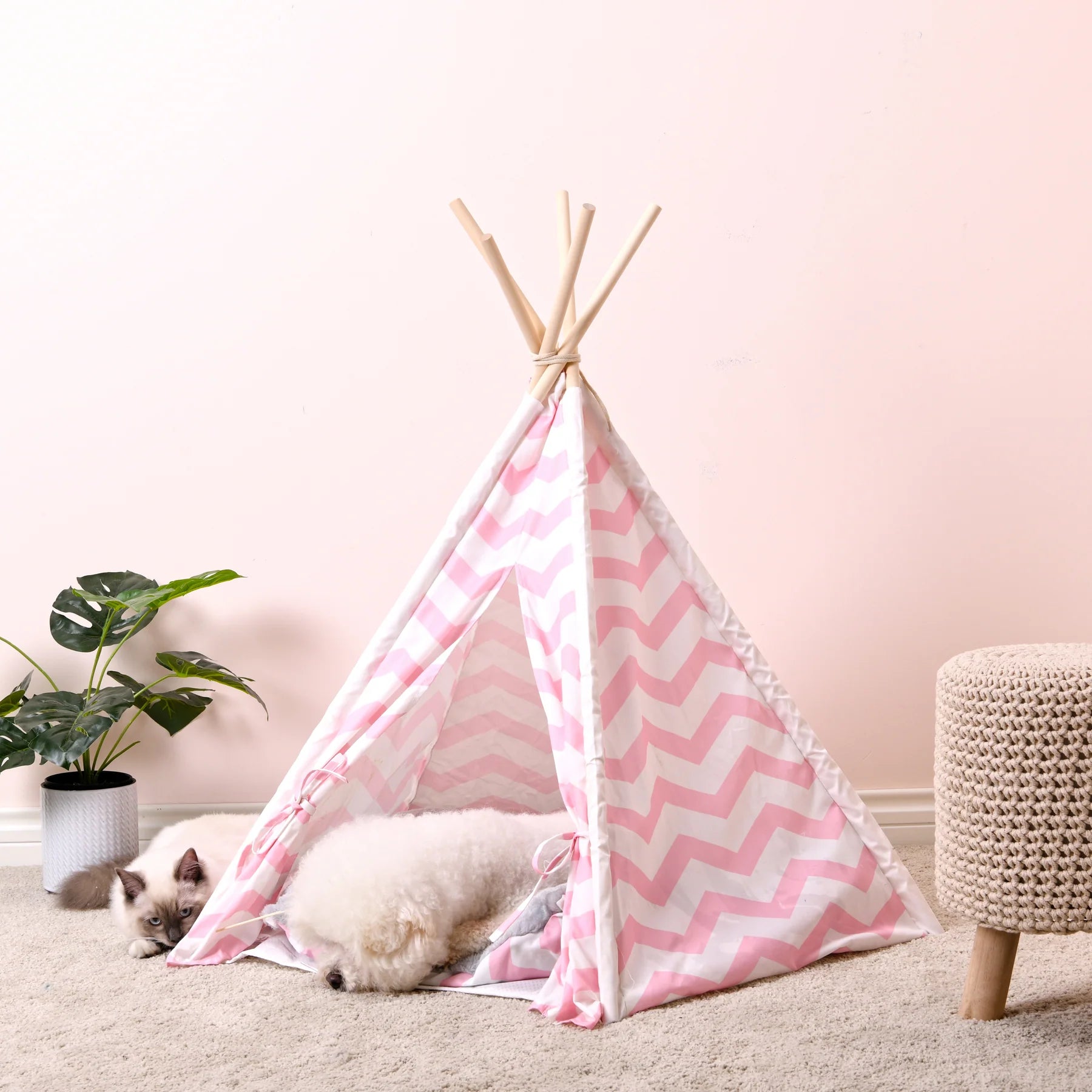 Charlie’s Pet Teepee Tent – Pink Wave