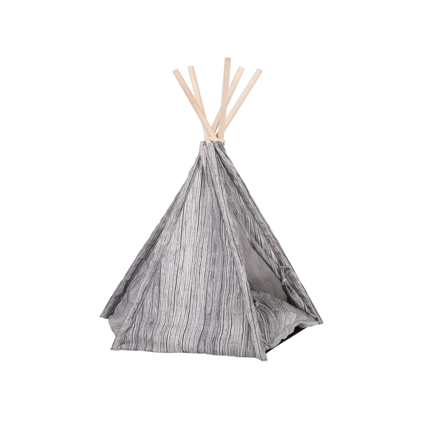 Charlie’s Pet Teepee Tent – Wooden Grain