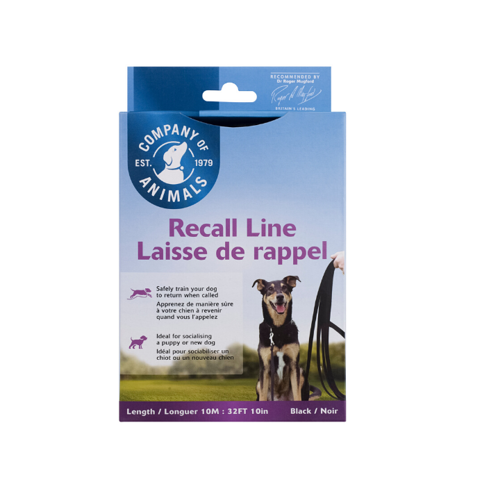 Company of Animals LIGHTWEIGHT Training Lead Recall Line - 8mm - 5M - Black