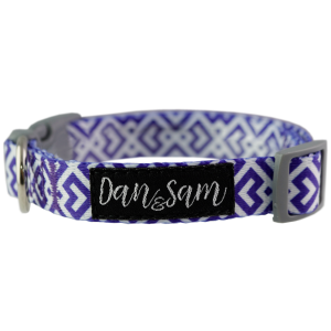 Dan & Sam Adjustable Polyester Dog Webbing Collar – Purple Delight