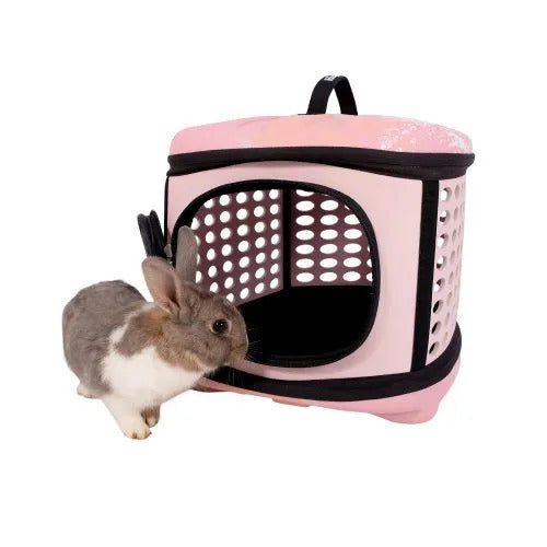 Ibiyaya Collapsible Travelling Pet Carrier for Cats & Dogs - Pink Sunset