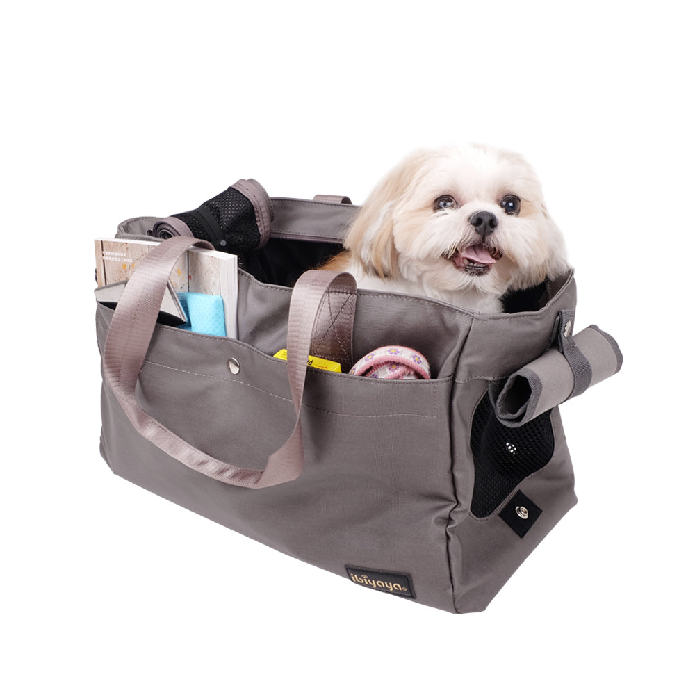 Canvas Pet Tote - Grey by Ibiyaya