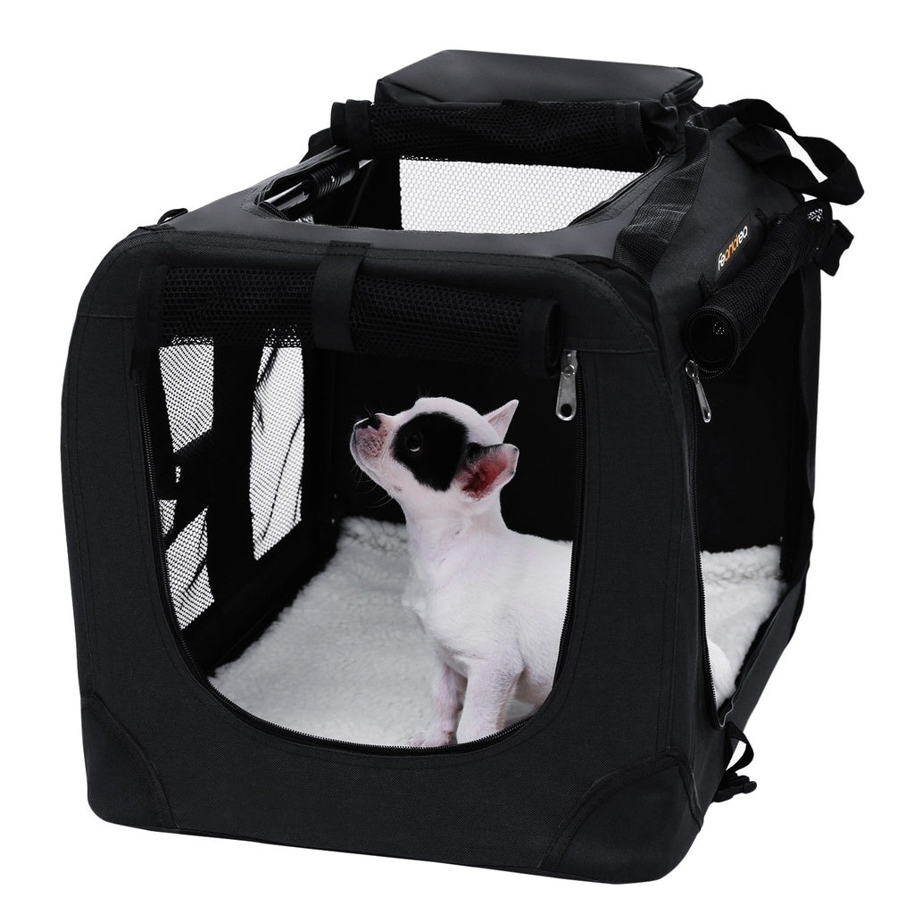 FEANDREA Folding Fabric Pet Carrier 70cm Black