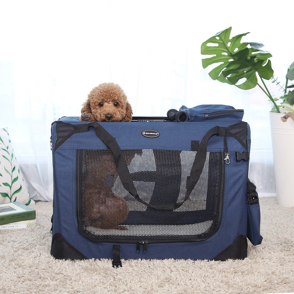 FEANDREA Folding Fabric Pet Carrier 70cm Dark Blue