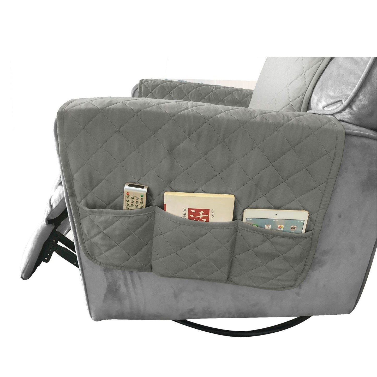 FLOOFI Pet Sofa Cover For Recliner Chair S Size with Pocket (Light Grey)