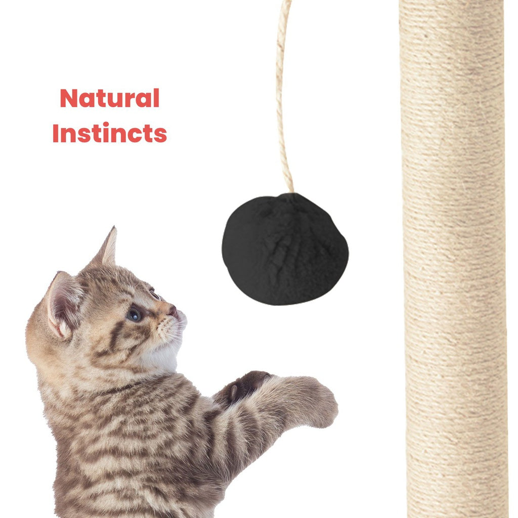 FLOOFI Plush Cat Condo Cat Tree Dark Grey 145cm