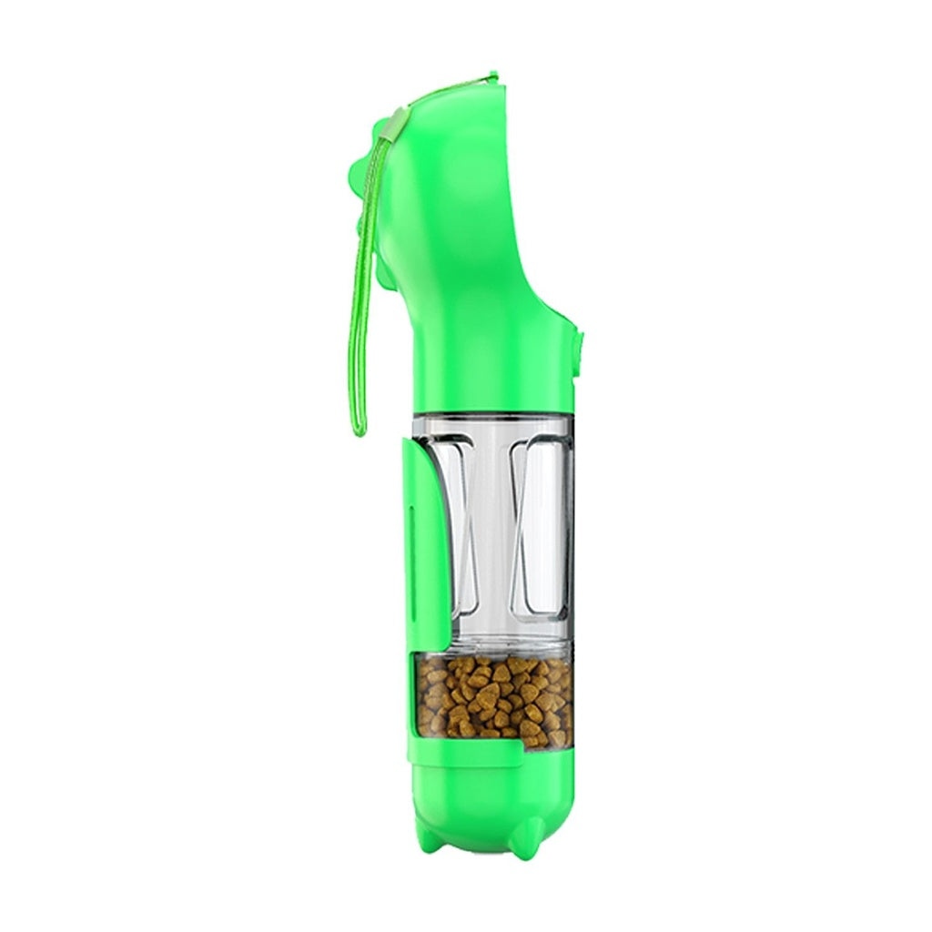 Floofi 4 in 1 Dog water bottle scooper & feeder Green