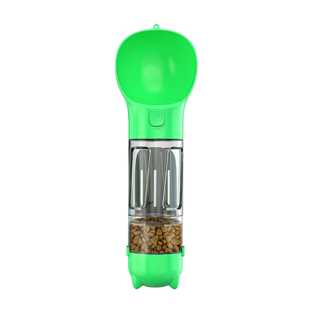 Floofi 4 in 1 Dog water bottle scooper & feeder Green