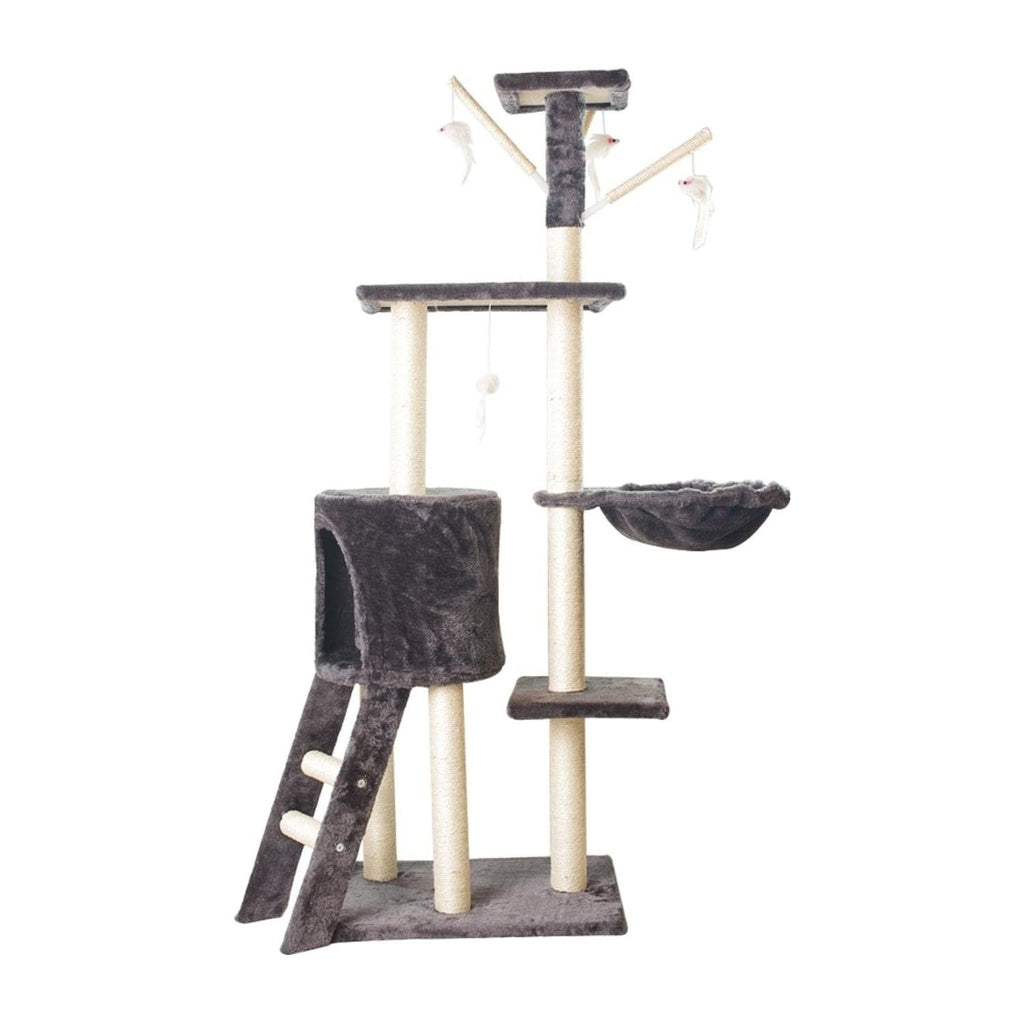 Floofi 5 Layer Plush Cat Tree 138cm Dark Grey