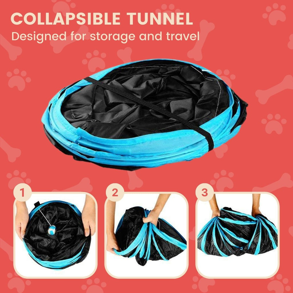 Floofi Cat Tunnel Red 4 Holes