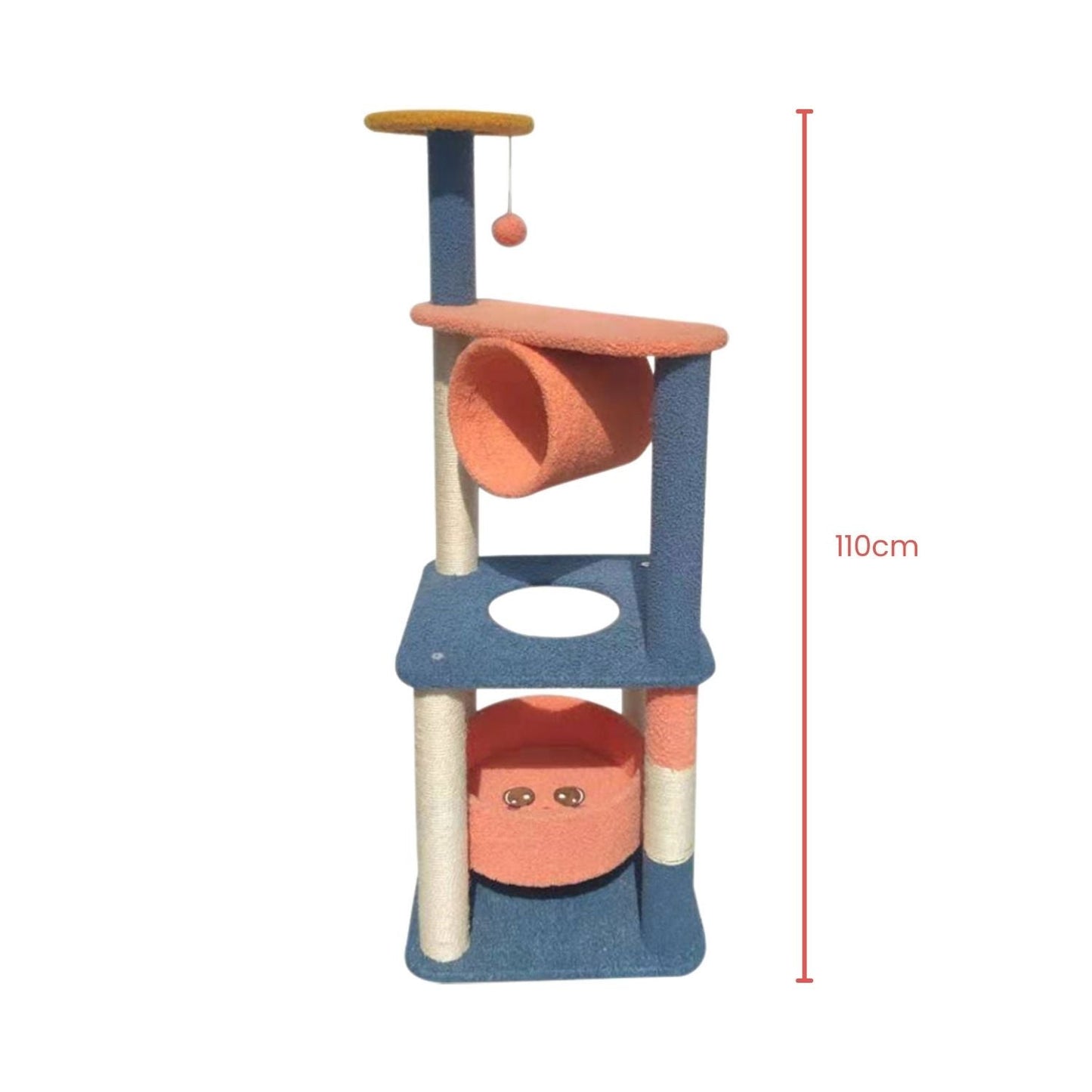 Floofi Emoji Plush Cat Condo Cat Tree Blue Red 110cm