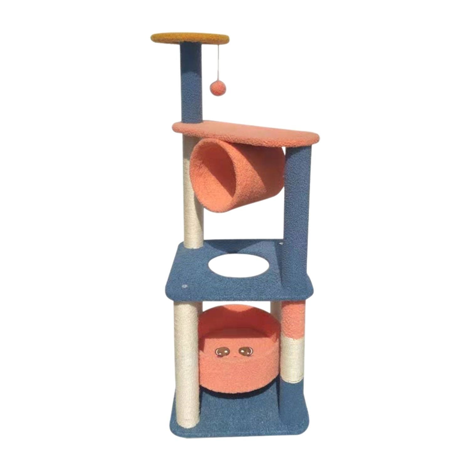 Floofi Emoji Plush Cat Condo Cat Tree Blue Red 110cm