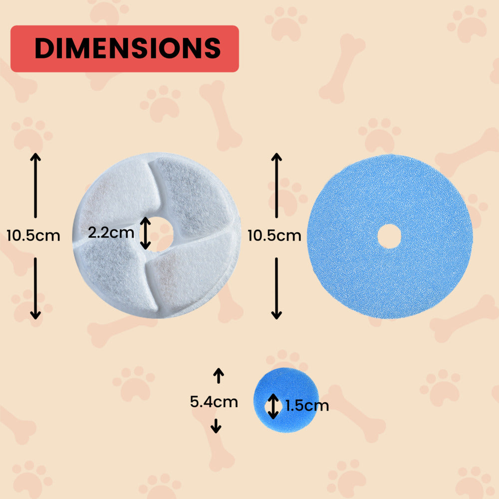 Floofi Filters For Water Fountain 2.6L - 6Pcs