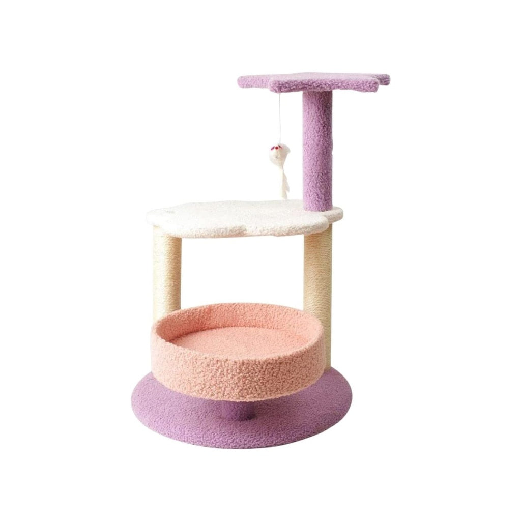 Floofi Galaxy Plush Scratching Post Cat Tree Pink Purple 61cm