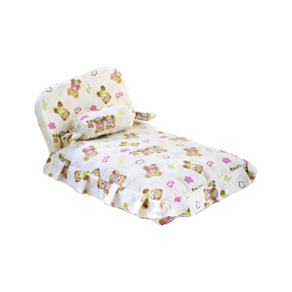 Floofi Pet Bed With Pillow and Quilt - Bear - M