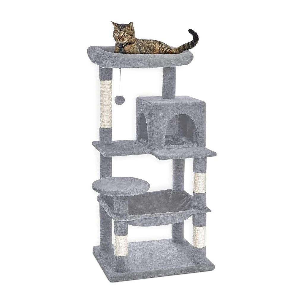 Floofi Plush Cat Condo Tree Light Grey 118cm