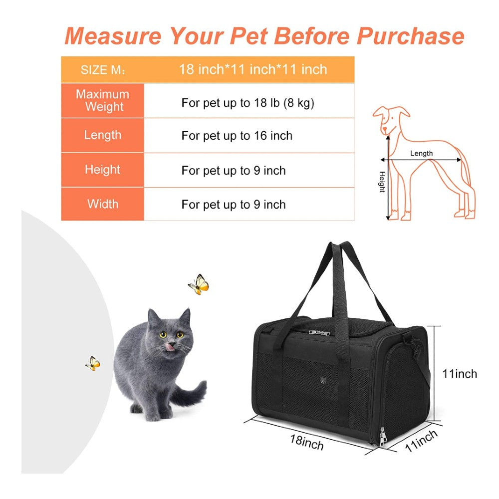 Floofi Portable Pet Carrier M Size (Black)