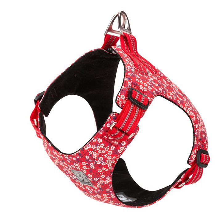 Floral Doggy Harness Red 2XS