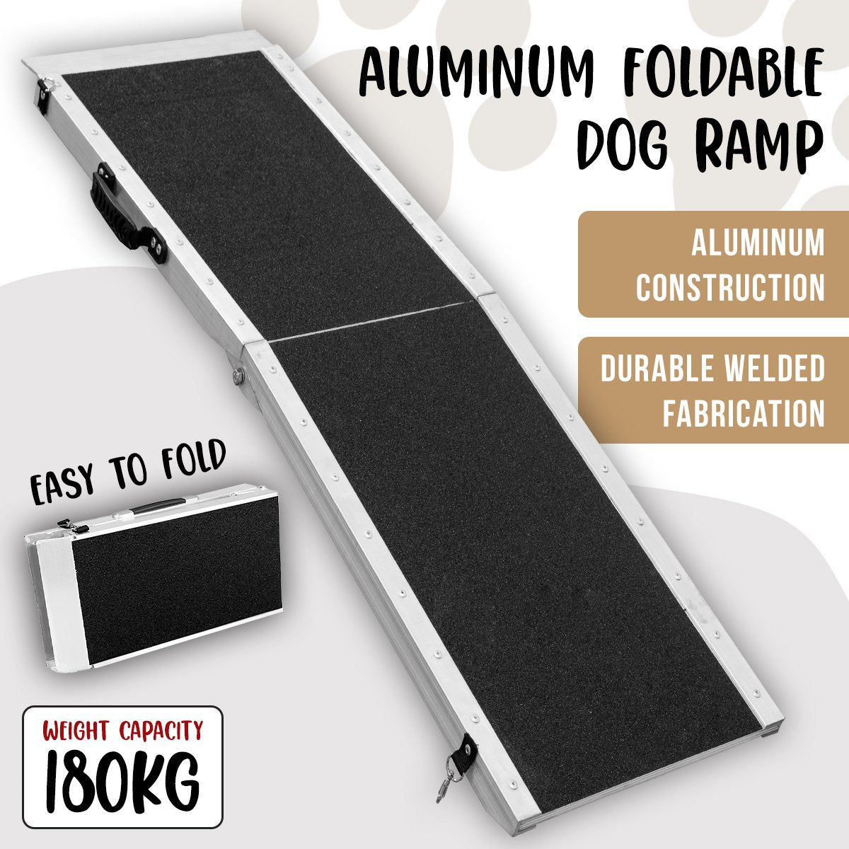 Foldable Aluminium Dog Ramp - 183 x 38cm