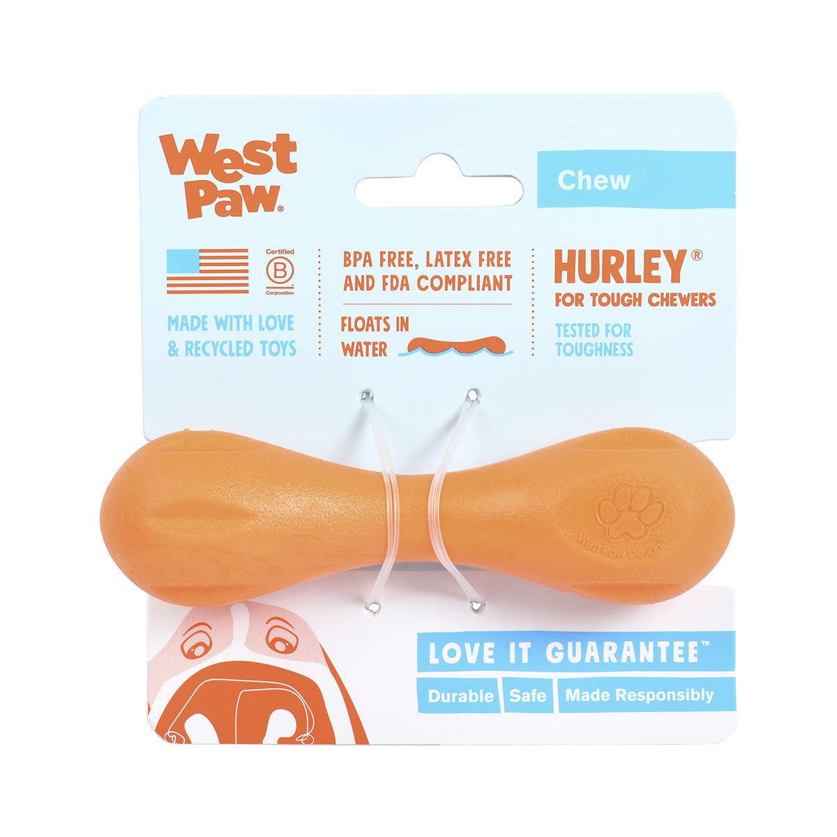 West Paw Hurley Toy for Tough Dogs - X-Small - Ruby Red